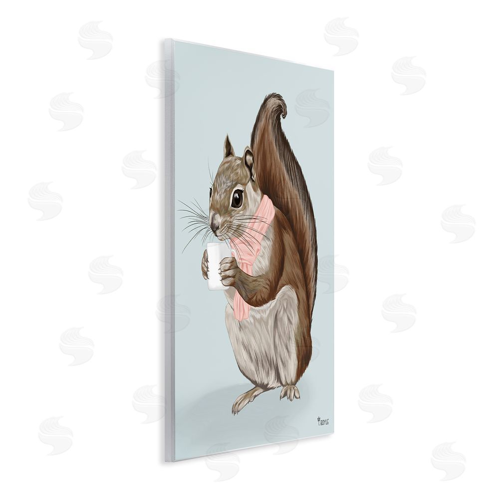Tara Royle Squirrel with Warm Mug Wall Plaque Art Print