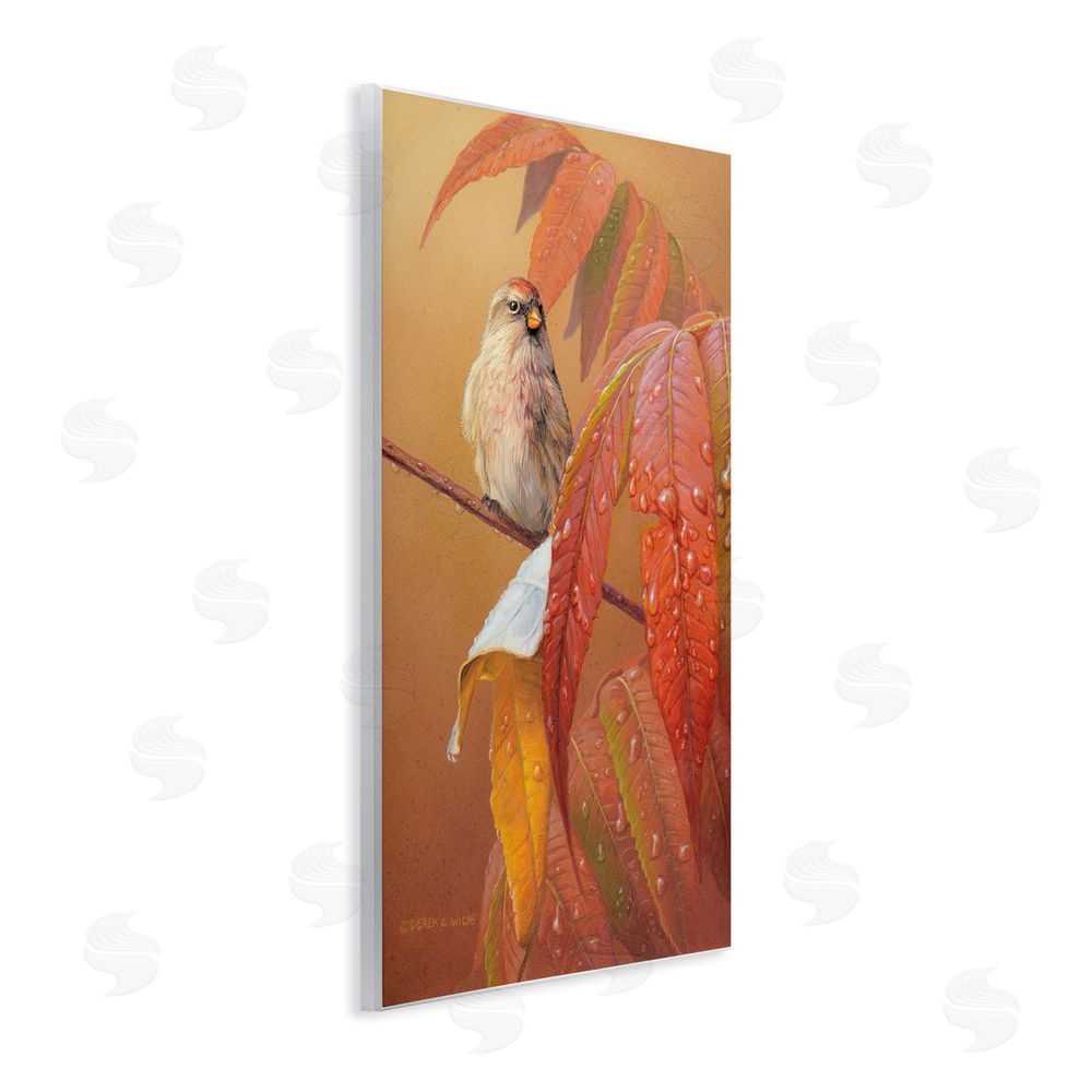 Derek Wicks Bird on Autumnal Branch Wall Plaque Art Print