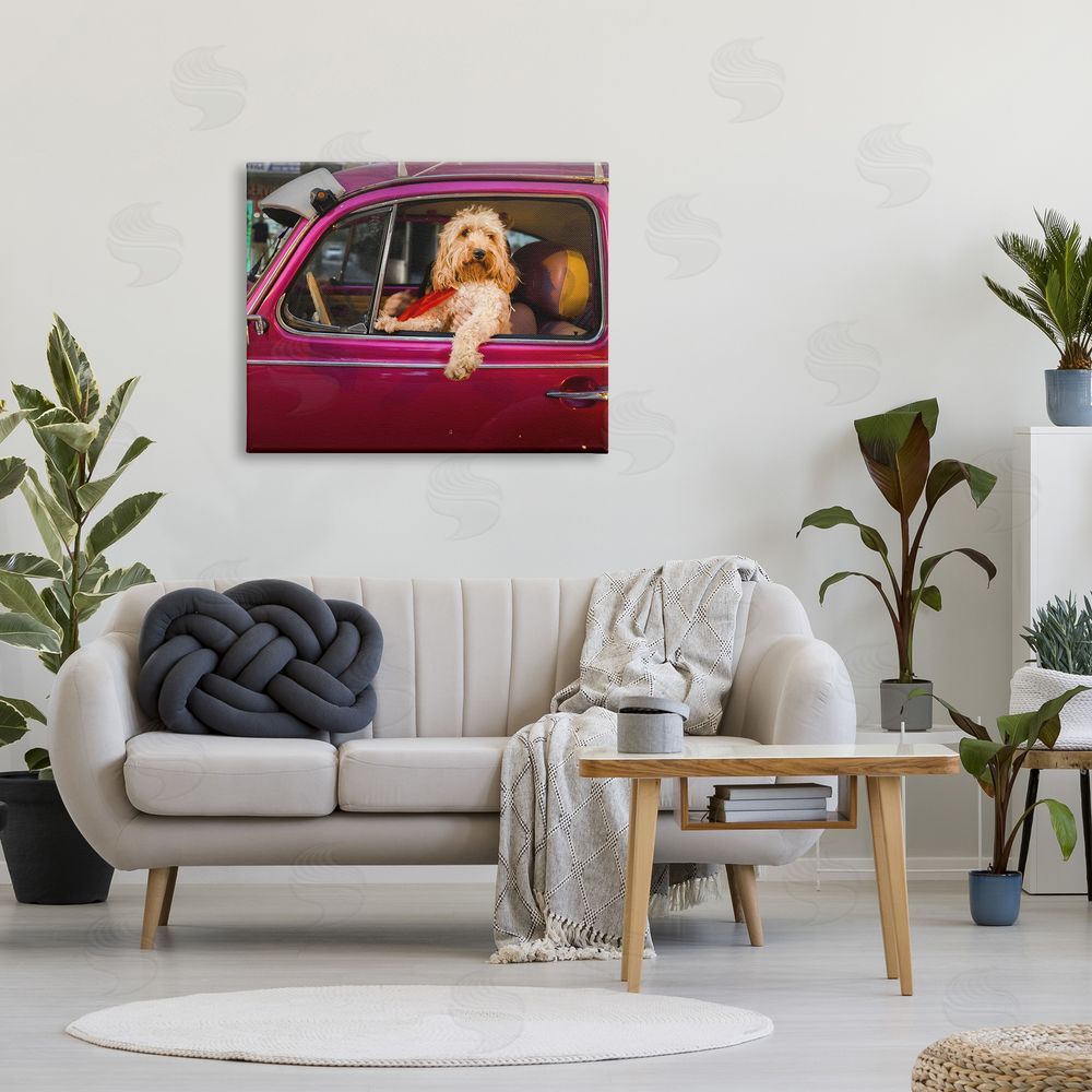 Mehmet Asian Funny Chauffeur Dog Canvas Wall Art Print in Room