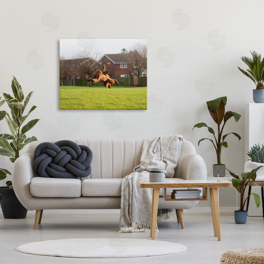 Gill Woodcock Eye on the Ball Dog Canvas Wall Art Print in Room
