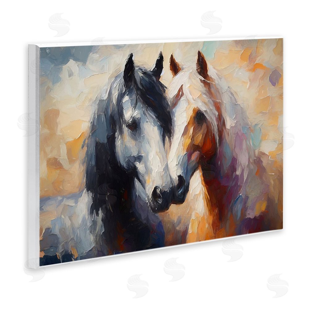 Ramona Murdock Hugging Horses Painting Wall Plaque Art Print