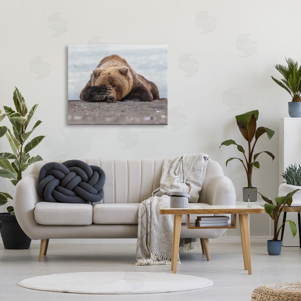 Eric Fisher Monday Blues Bear Canvas Wall Art Print in Room