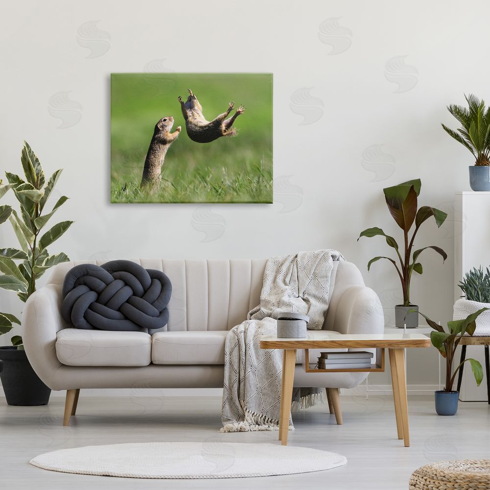 Roland Kranitz Prairie Dogs Photography Canvas Wall Art Print in Room