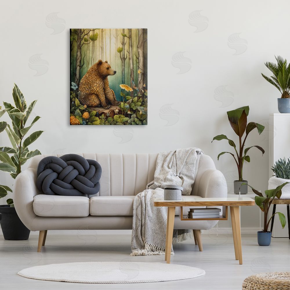 The Dutch Lady Bear in Magical Forest Canvas Wall Art Print in Room