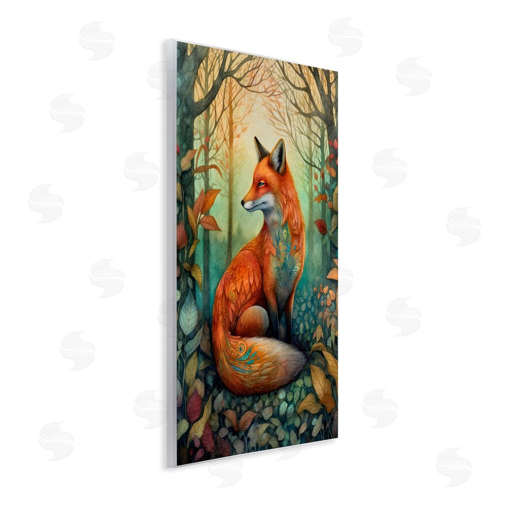 The Dutch Lady Vibrant Fox in Forest Foliage Wall Plaque Art Print