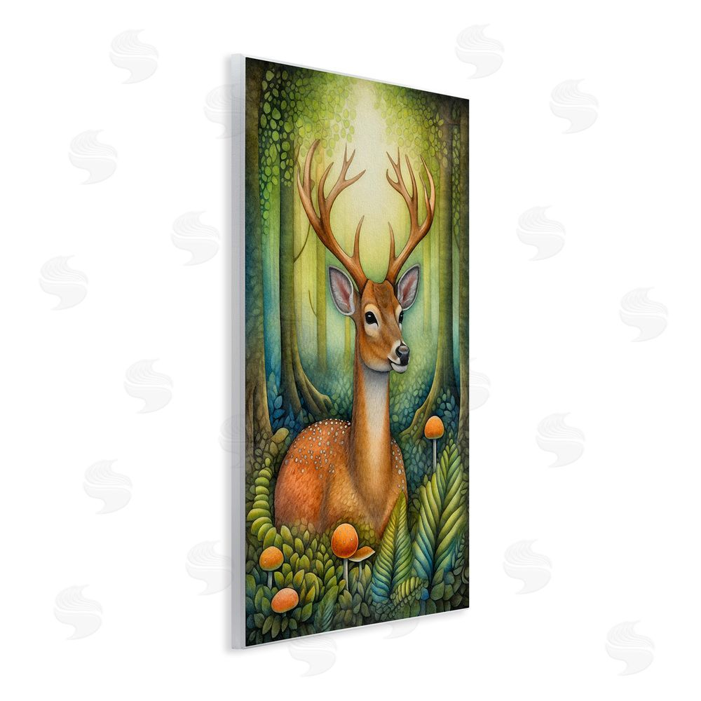 The Dutch Lady Deer with Nature Mushrooms Wall Plaque Art Print