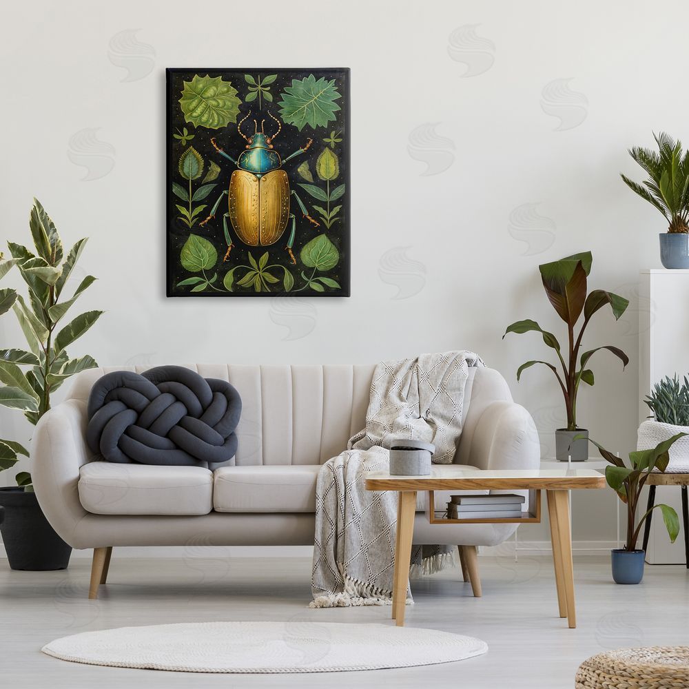The Dutch Lady Botanical Beetle Study Canvas Wall Art Print in Room