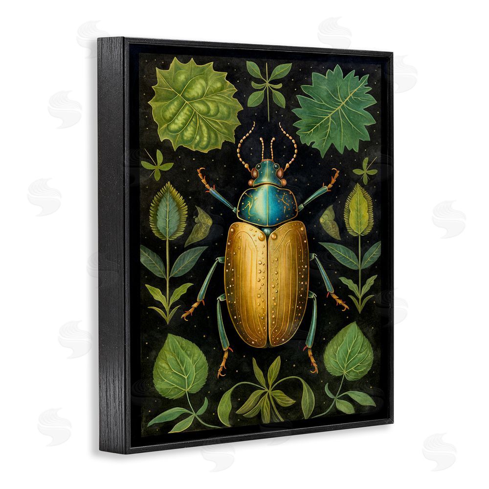 The Dutch Lady Botanical Beetle Study Black Framed Giclee Wall Art Print