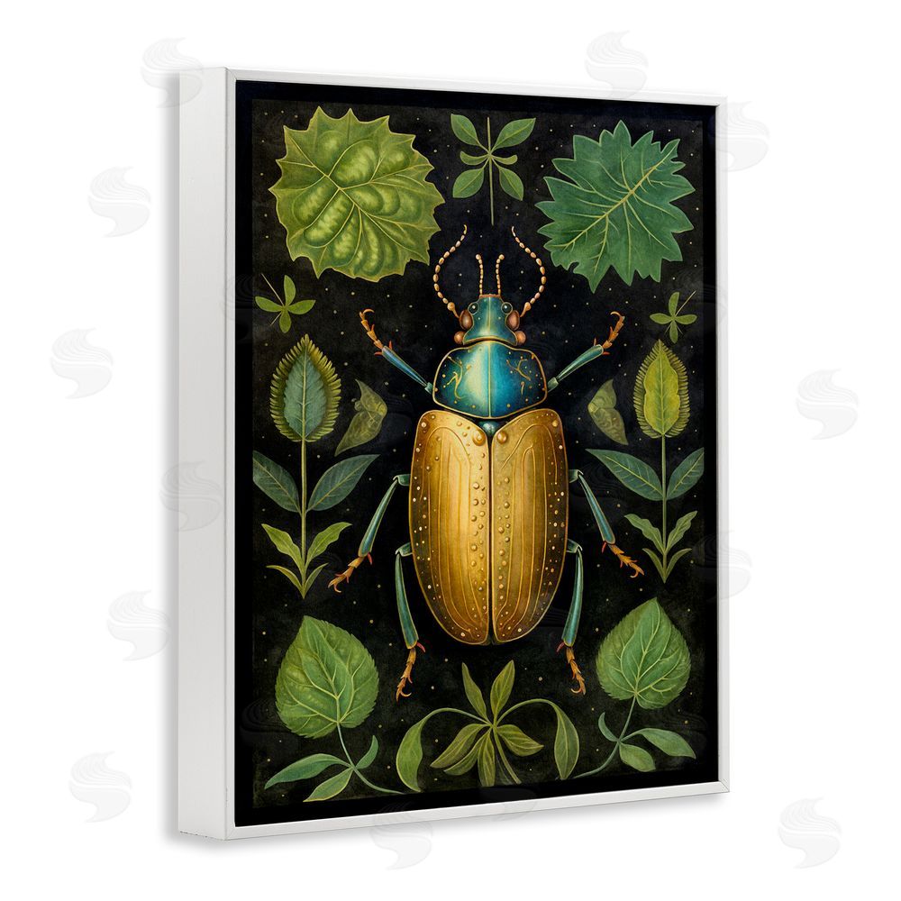 The Dutch Lady Botanical Beetle Study White Framed Giclee Wall Art Print