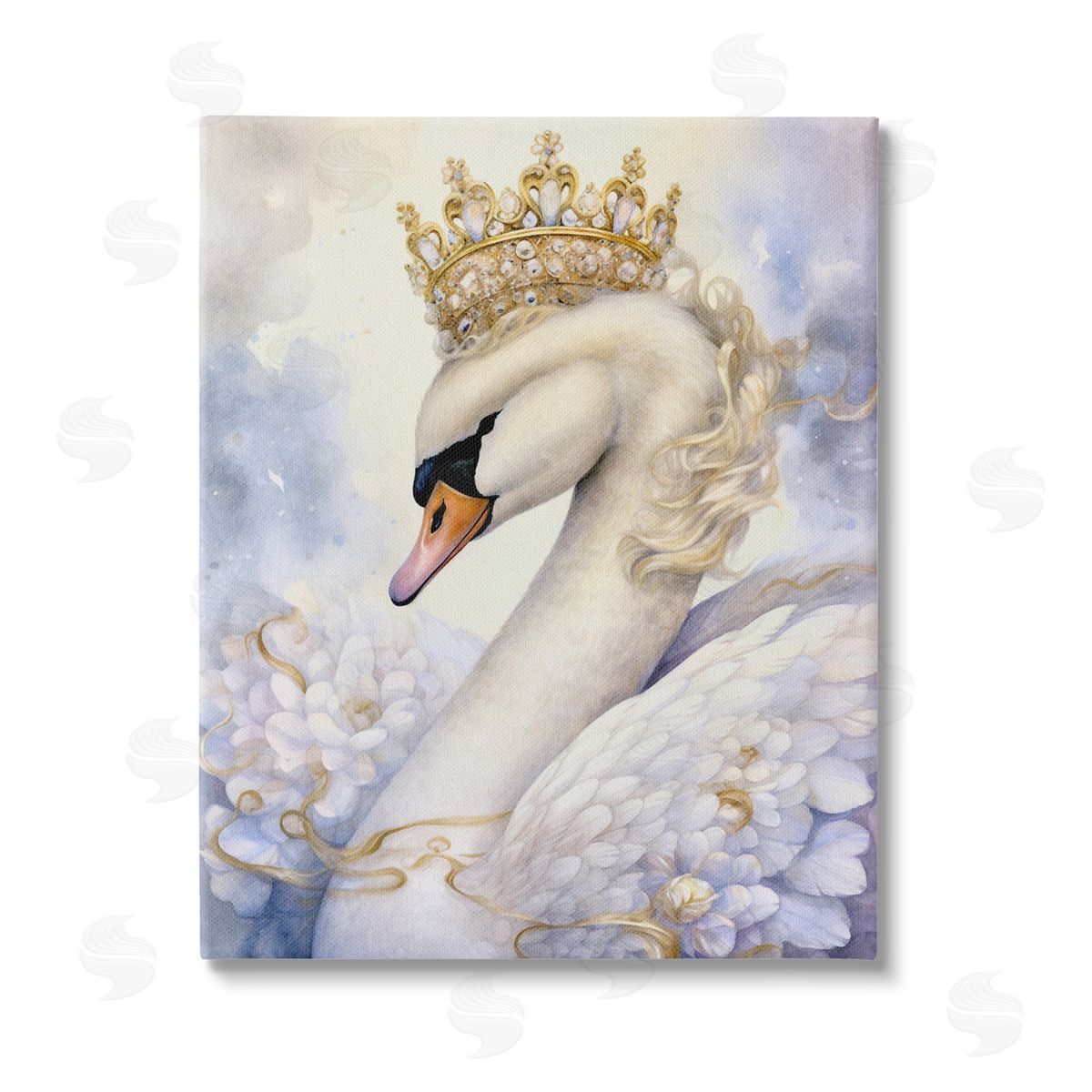 The Dutch Lady Elegant Princess Swan Stretched Canvas Wall Art Print