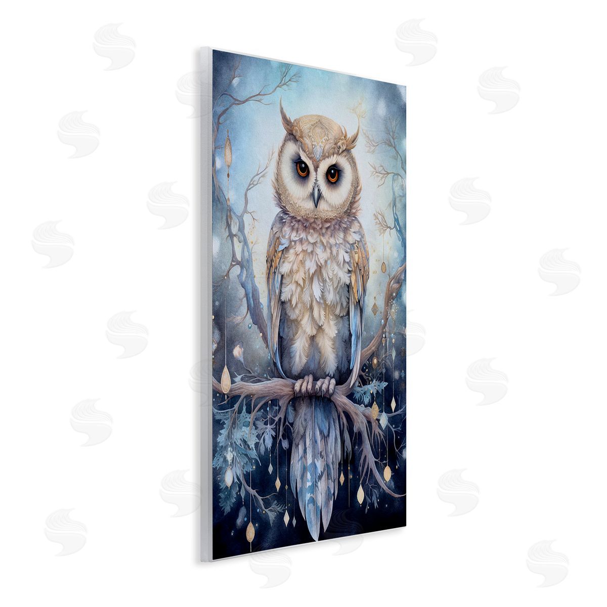 Owl on Twinkling Branch Wood Plaque Wall Art, Home Decor by The Dutch Lady