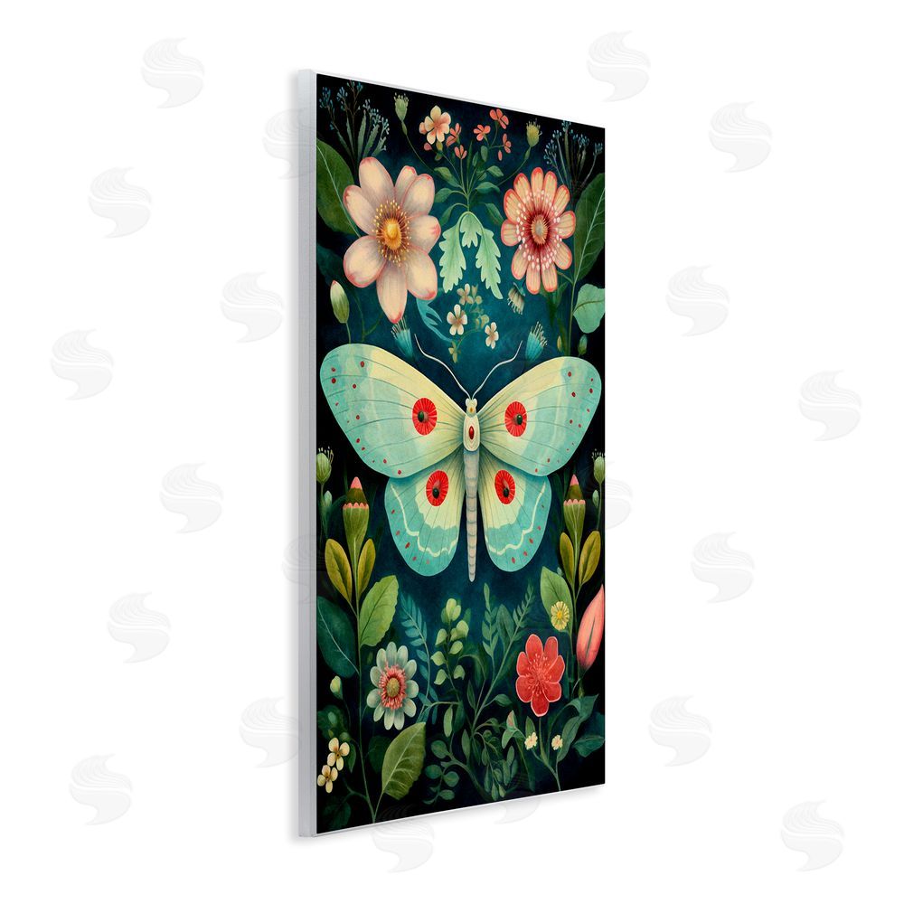 The Dutch Lady Green & Pink Moth Pattern Wall Plaque Art Print
