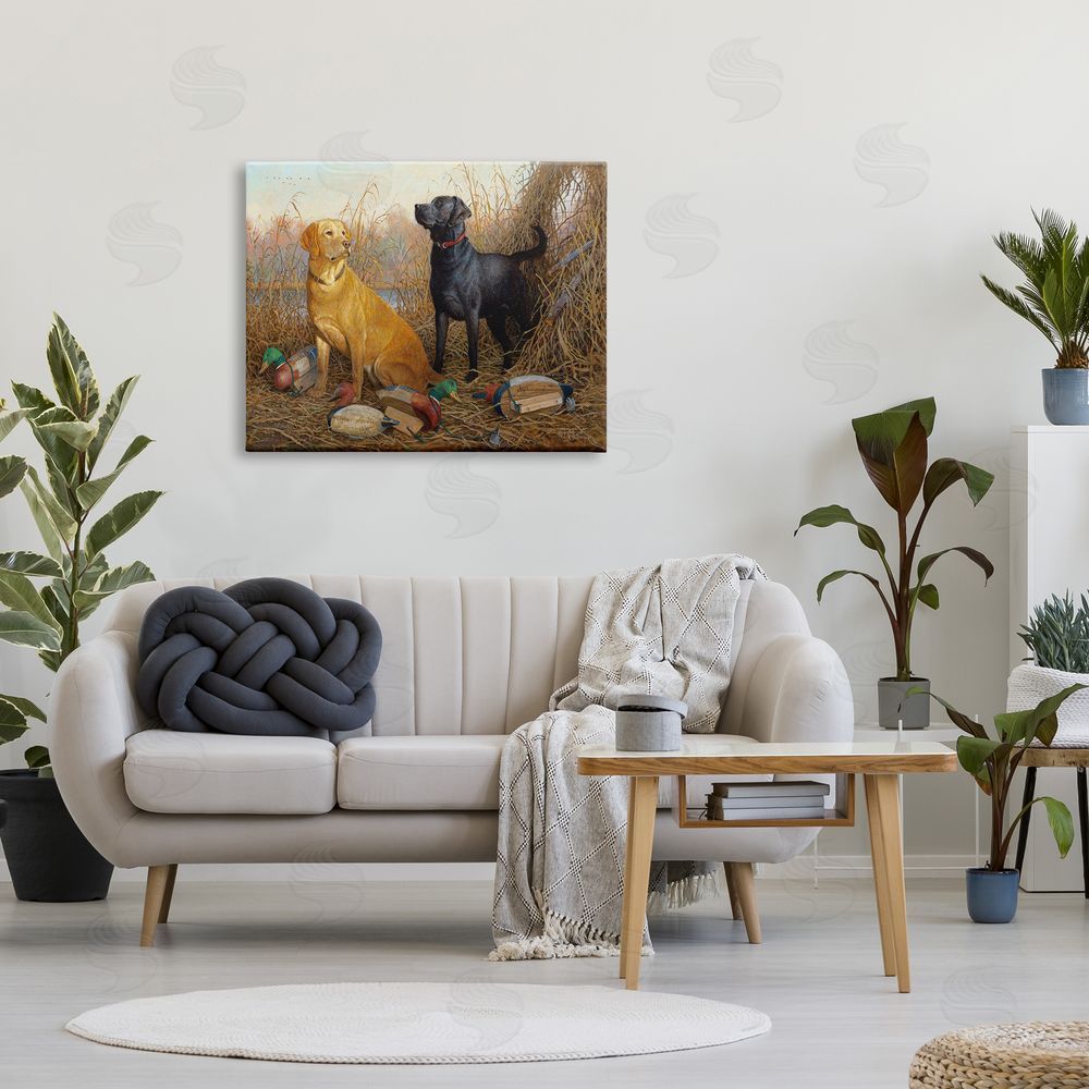 Hayden Lambson Hunting Dogs with Decoys Canvas Wall Art Print in Room