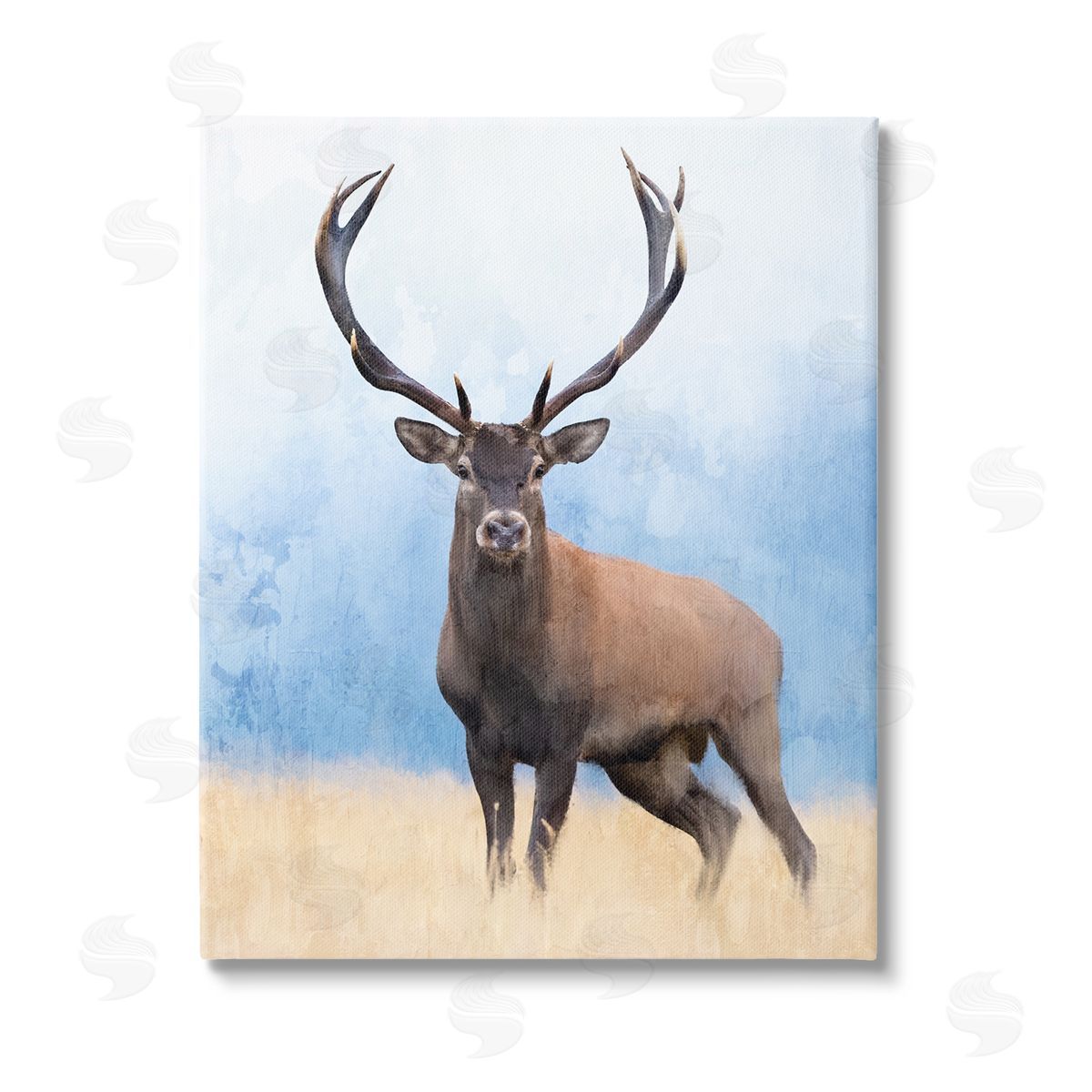Kim Allen Deer in Open Field Stretched Canvas Wall Art Print