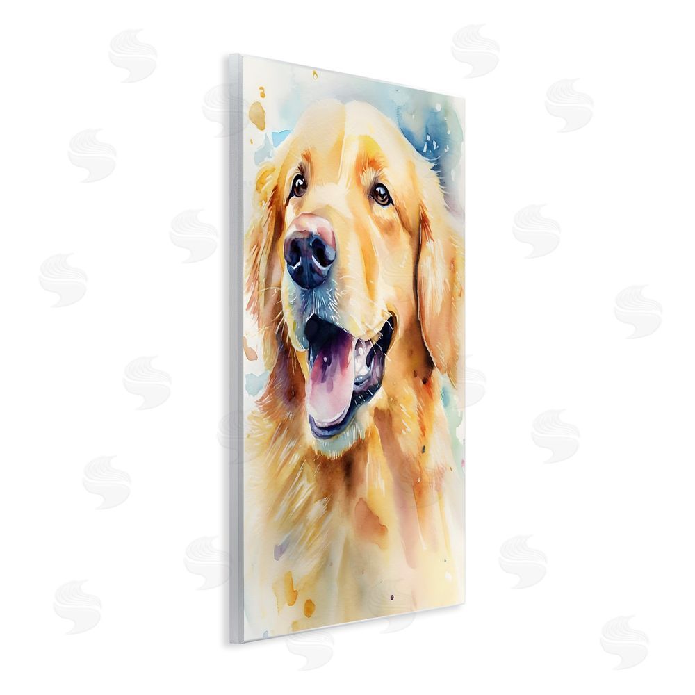 Petal Prints Design Happy Retriever Portrait Wall Plaque Art Print