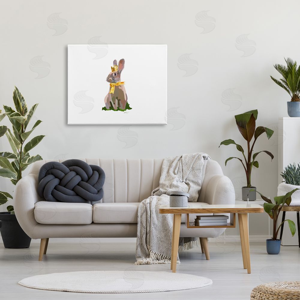 Amelia Noyes Royal Bunny with Crown Canvas Wall Art Print in Room
