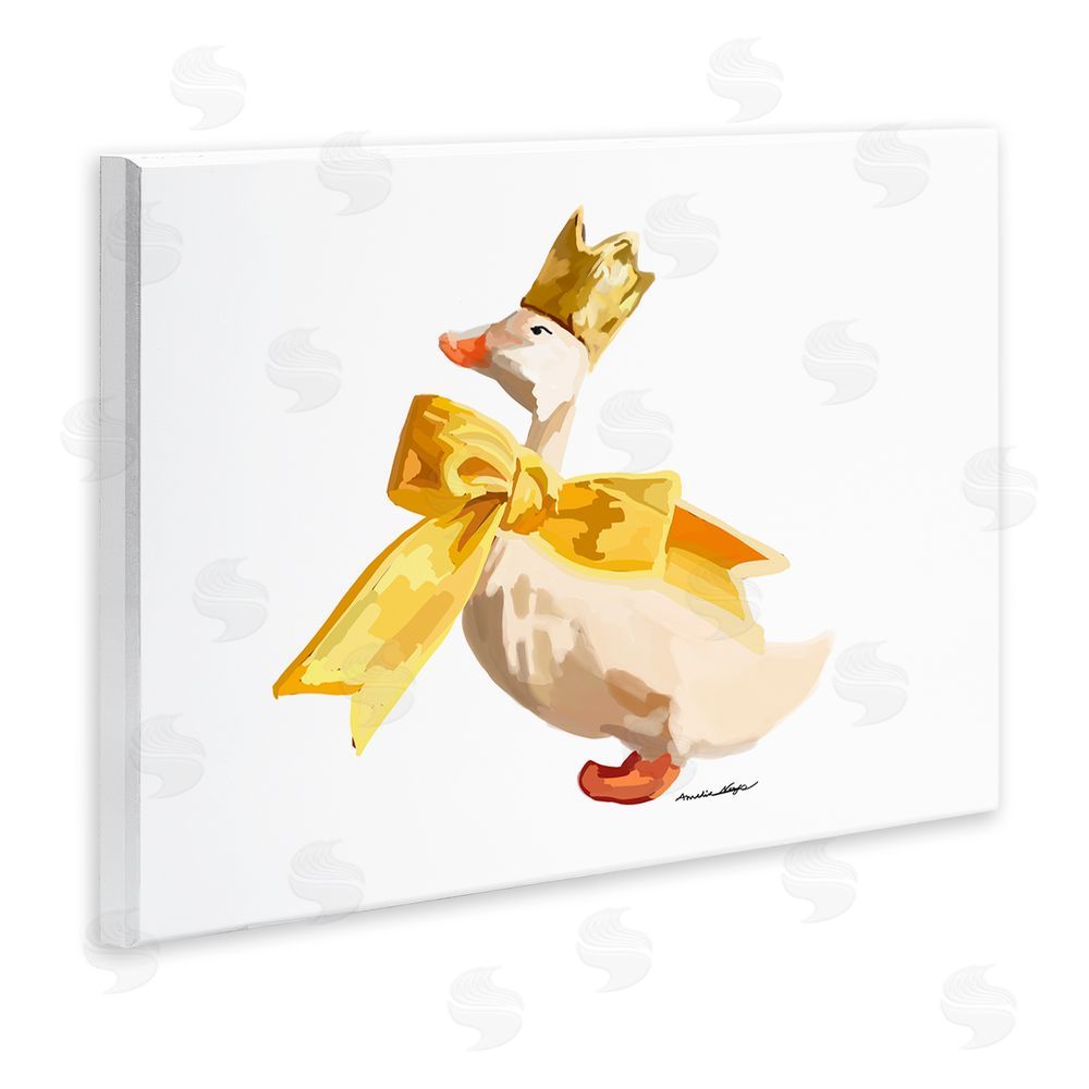 Amelia Noyes Royal Duck with Bow Wall Plaque Art Print