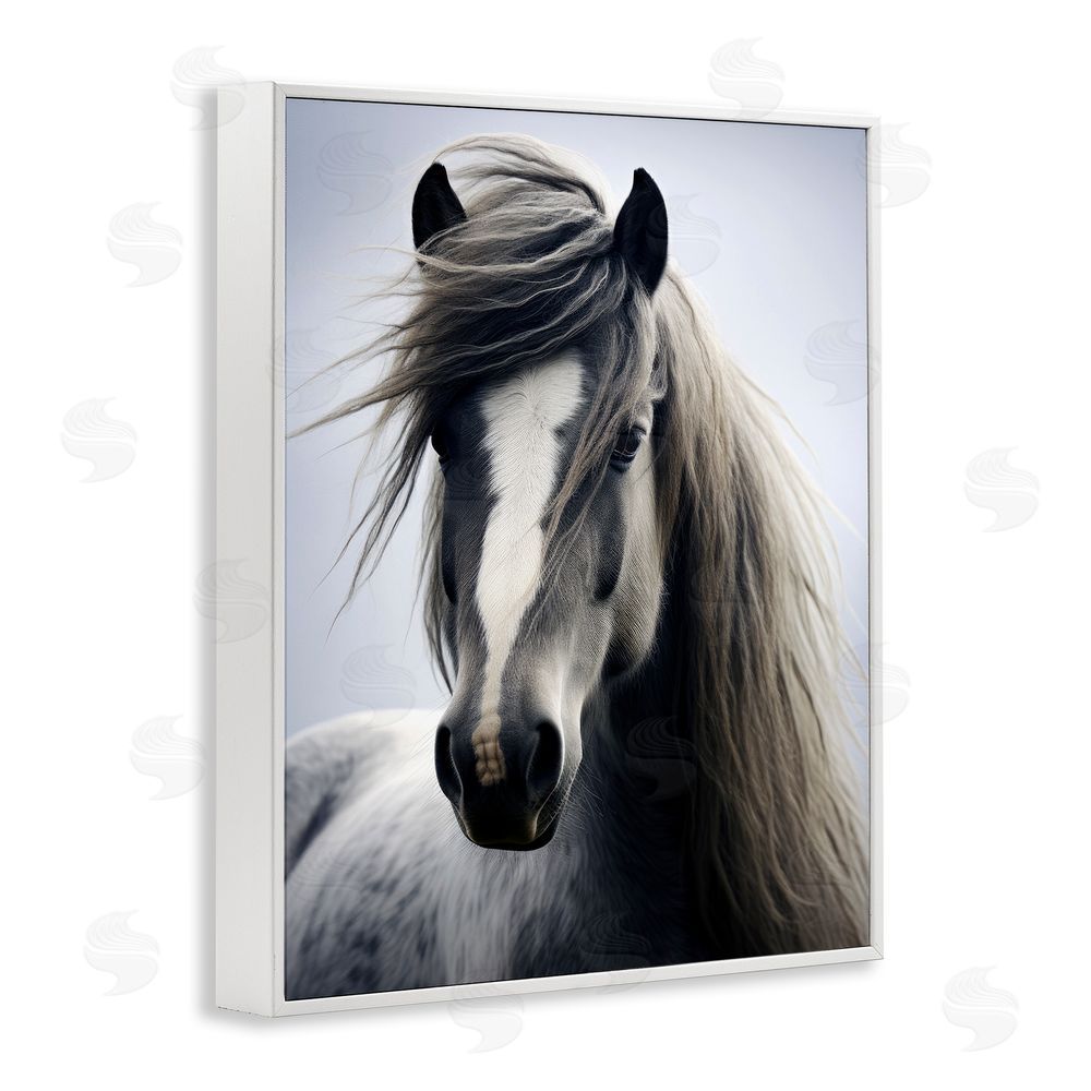 Ray Powers Windblown Horse Mane White Framed Giclee Wall Art Print