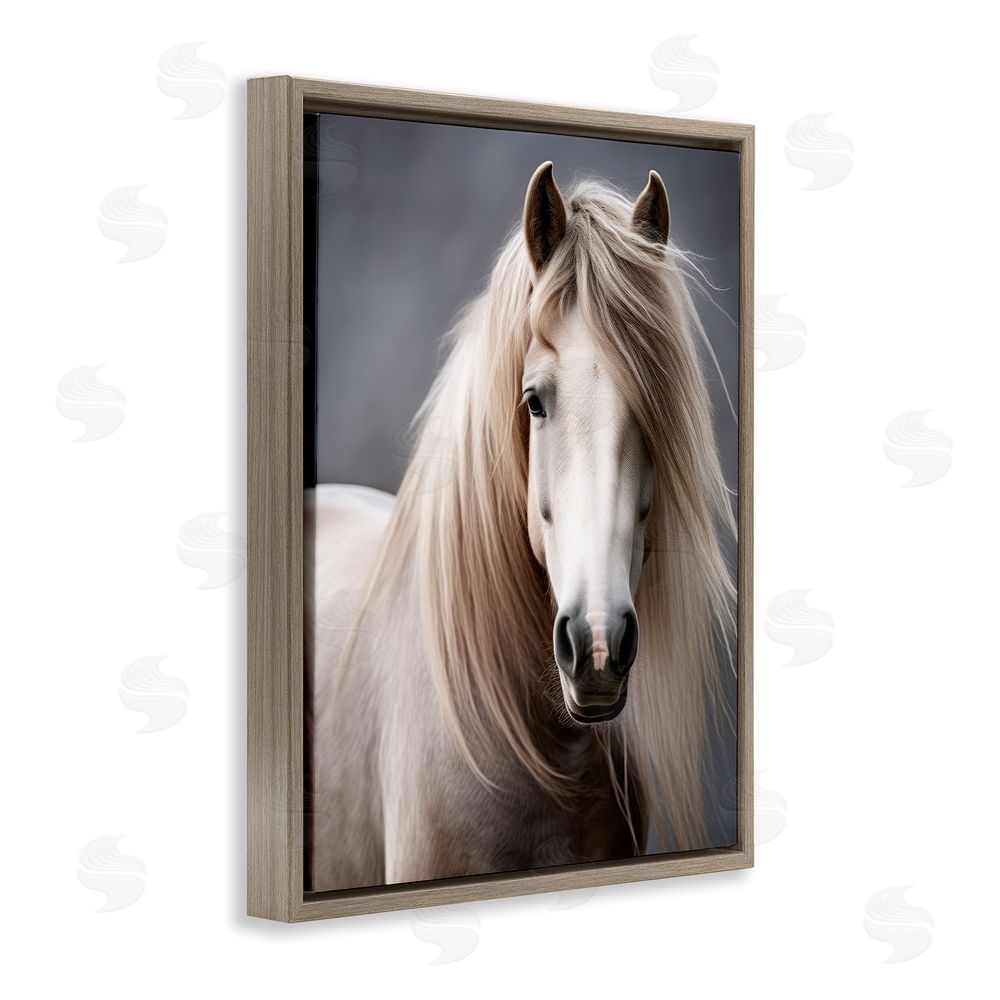 Ray Powers Silky Haired Horse Brown Floating Frame Canvas Wall Art Print