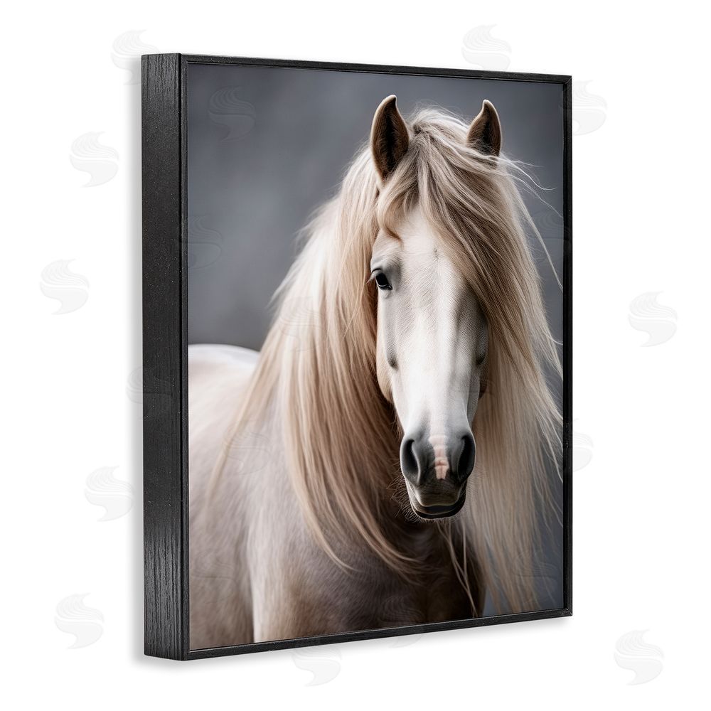 Ray Powers Silky Haired Horse Black Framed Giclee Wall Art Print