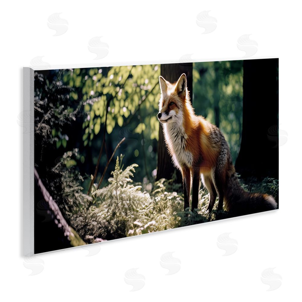 Ray Powers Fox in Sunlit Forest Wall Plaque Art Print