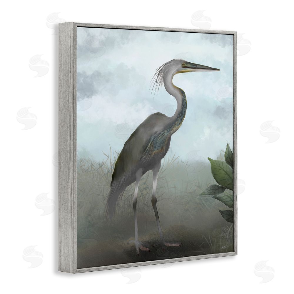 Elizabeth Medley Heron in Nature Study Gray Framed Giclee Wall Art Print