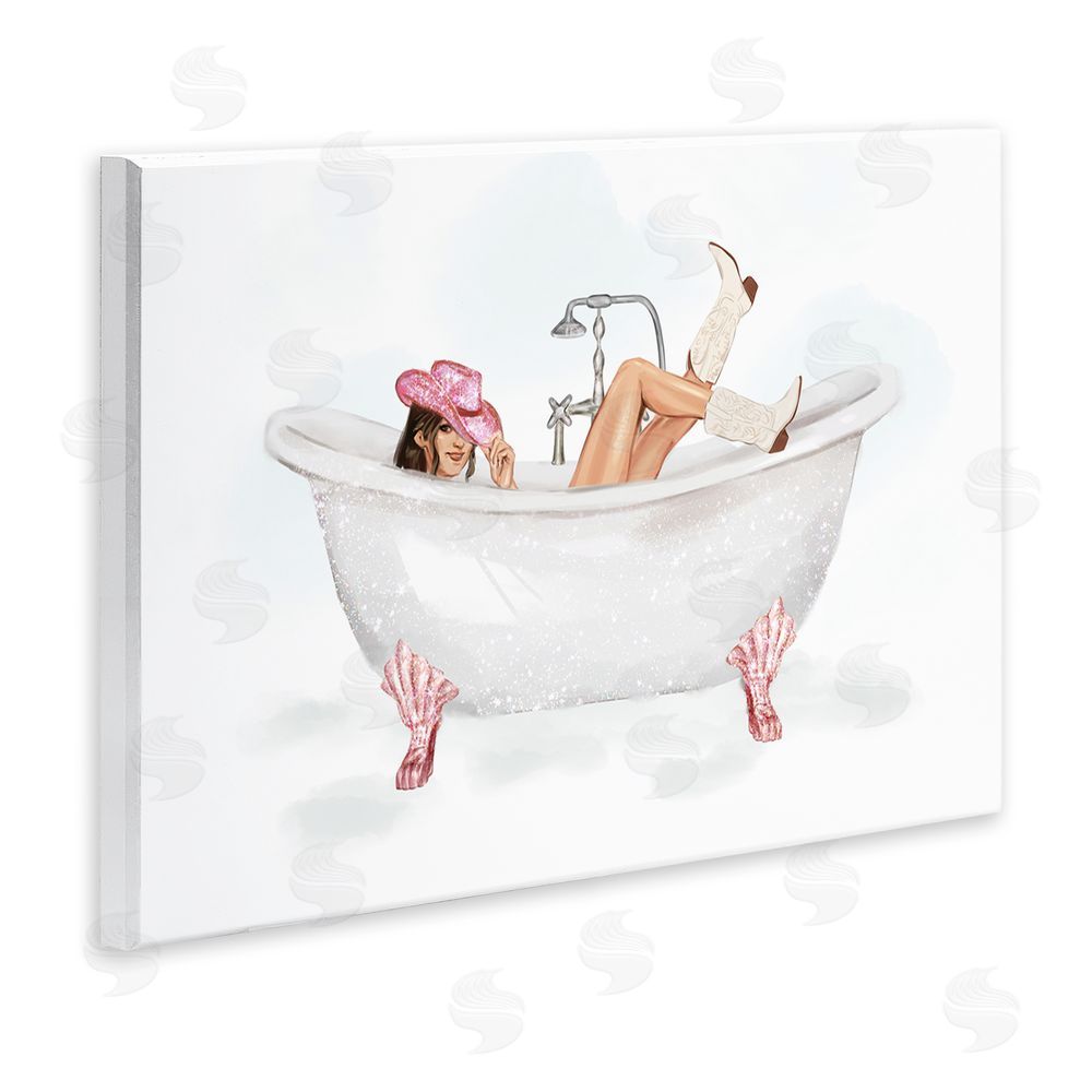 Ziwei Li Glam Cowgirl in Tub Wall Plaque Art Print