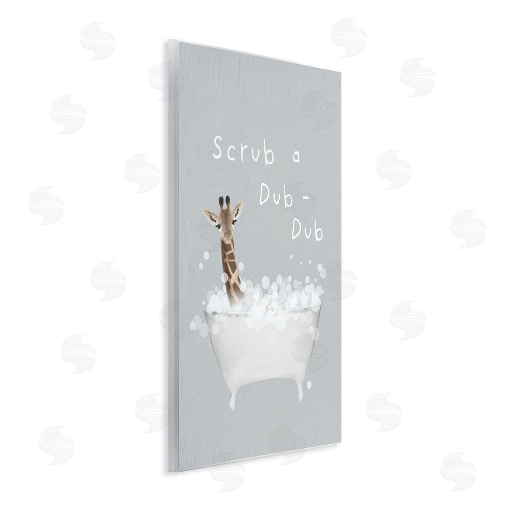 Leah Straatsma Scrub-a-Dub Giraffe Tub Wall Plaque Art Print
