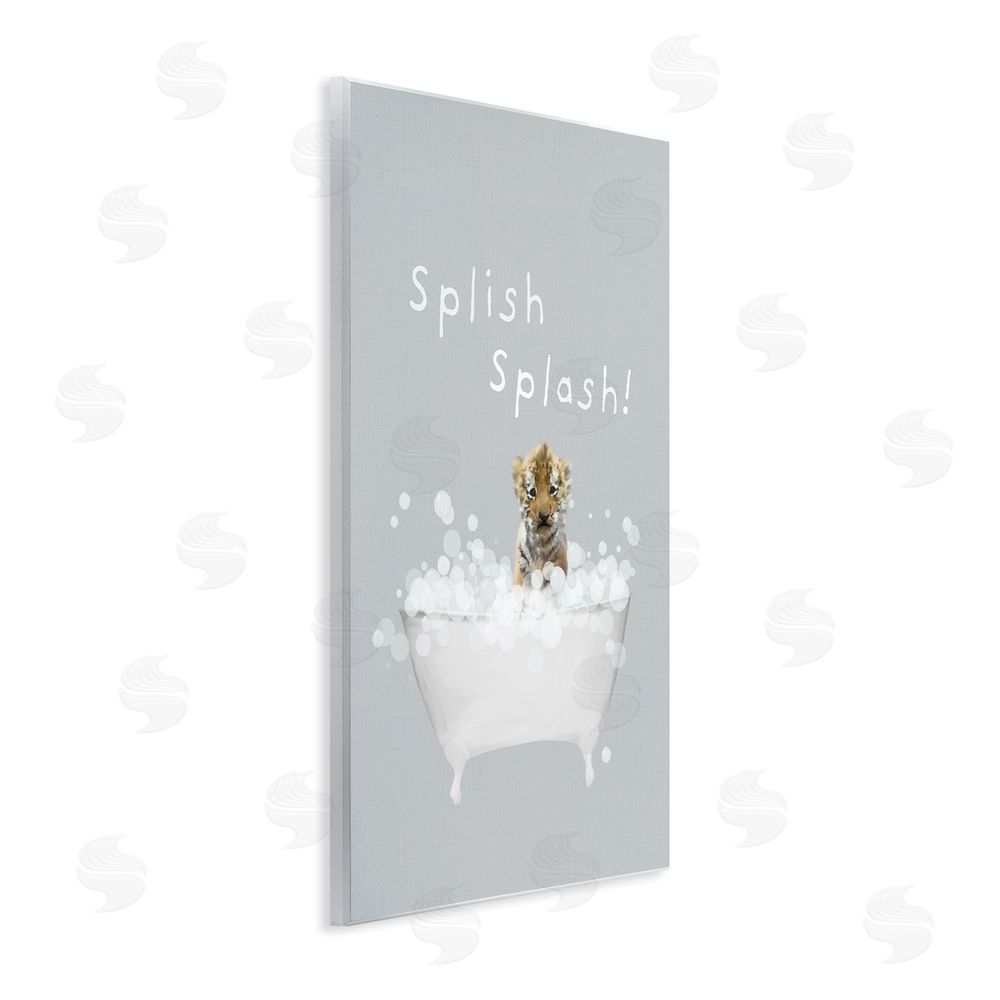 Leah Straatsma Splish Splash Baby Tiger Wall Plaque Art Print