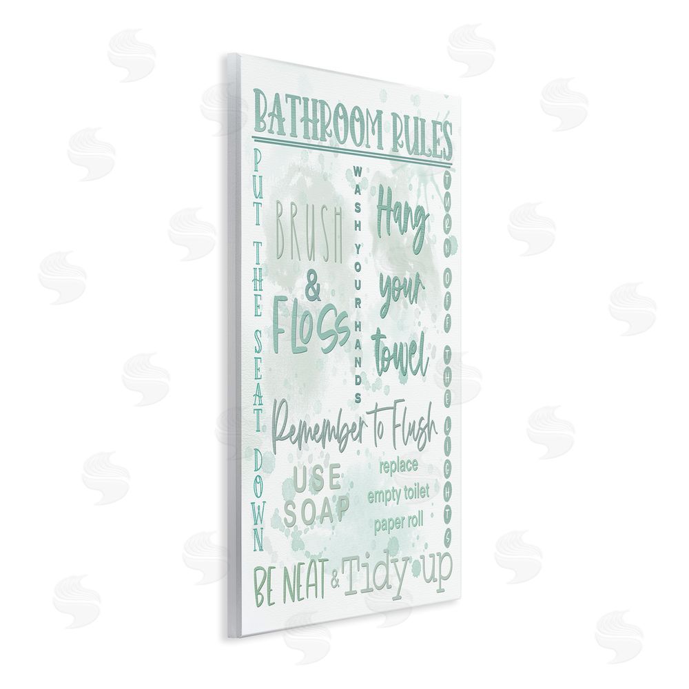 Matthew Piotrowicz Green Bathroom Rules Wall Plaque Art Print