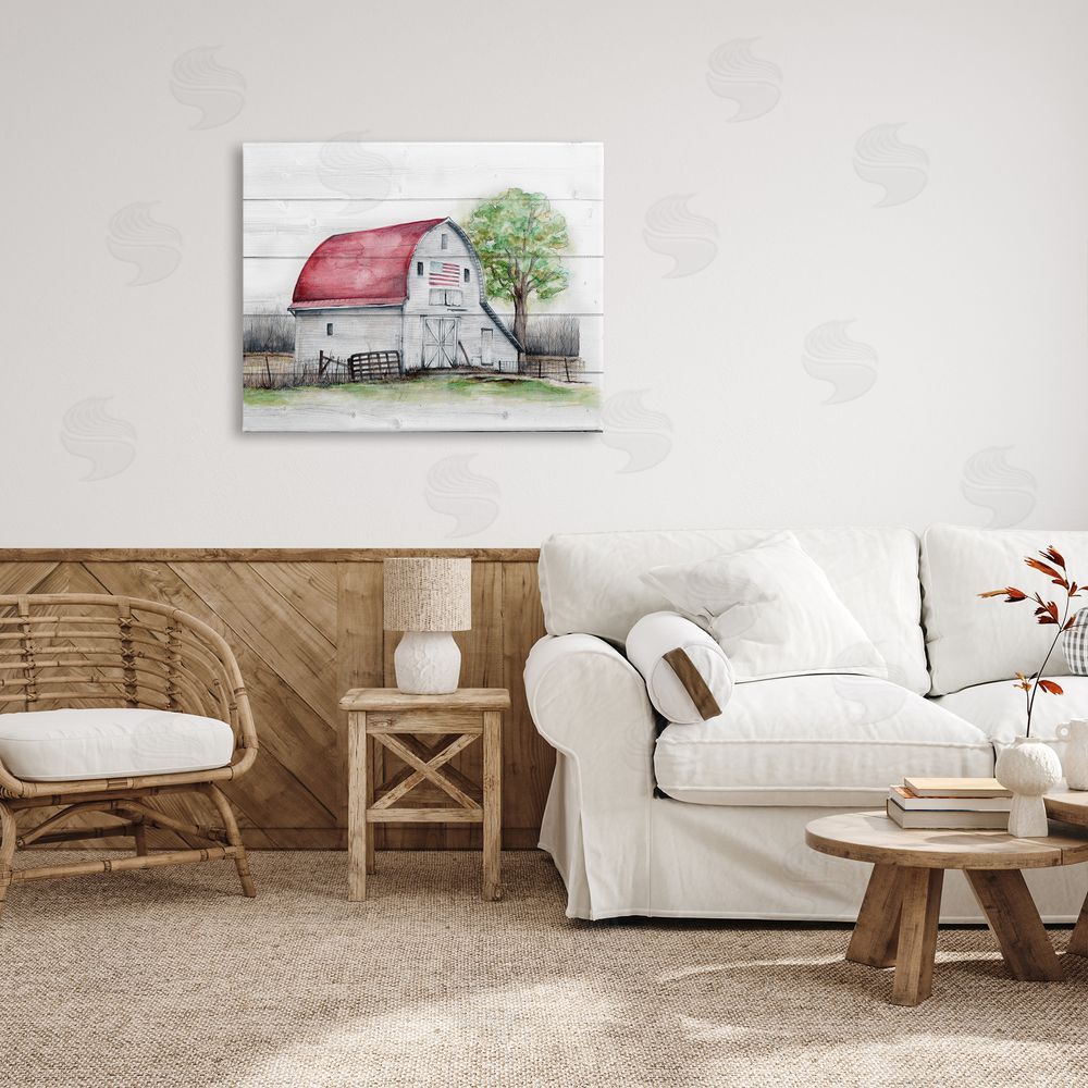 Studio 731 rep. Levison Designs Rustic Americana Barn Canvas Wall Art Print in Room