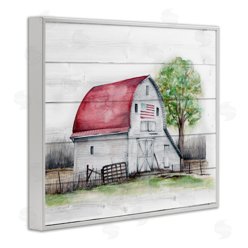 Studio 731 rep. Levison Designs Rustic Americana Barn White Framed Giclee Wall Art Print