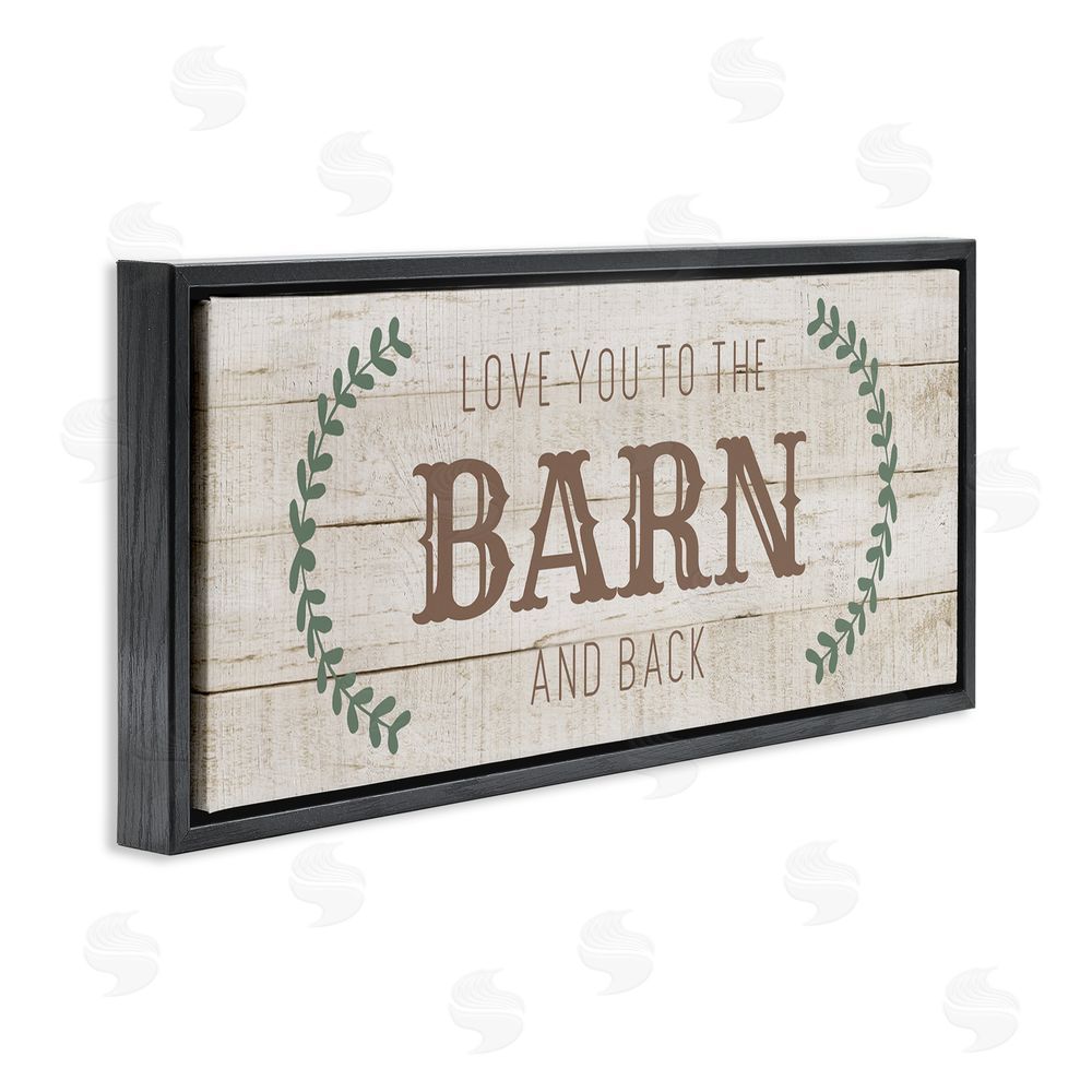 CAD Designs Love you Barn & Back Black Floating Frame Canvas Wall Art Print