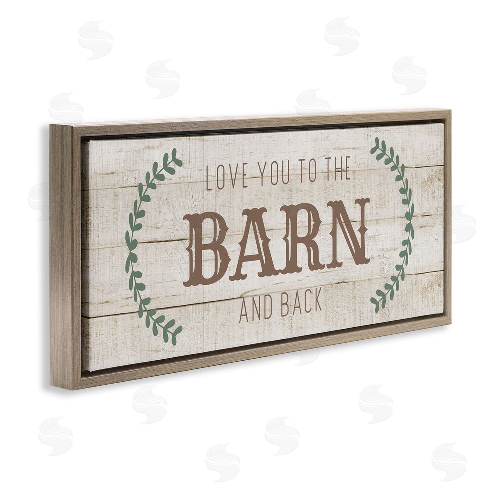 CAD Designs Love you Barn & Back Brown Floating Frame Canvas Wall Art Print