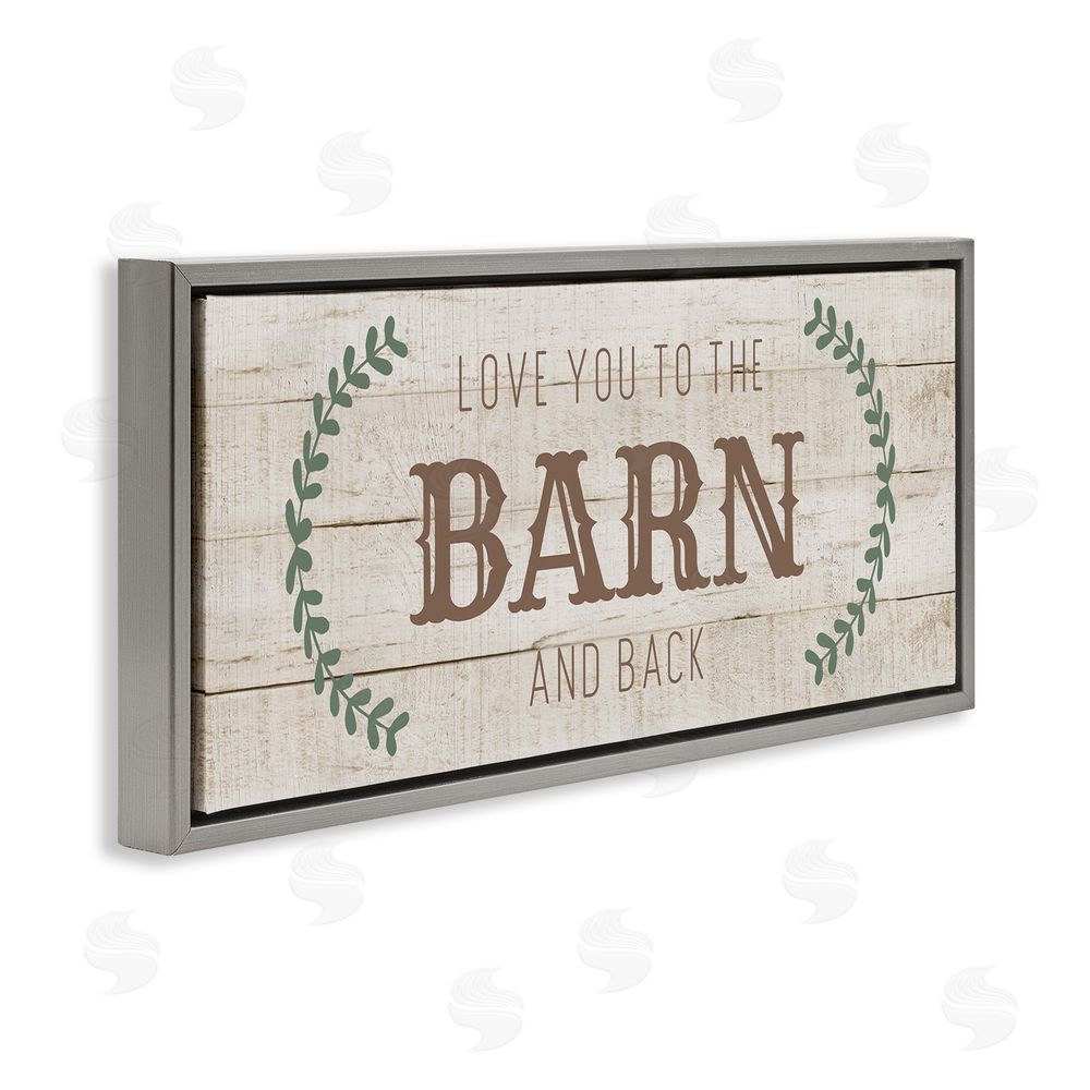 CAD Designs Love you Barn & Back Grey Floating Frame Canvas Wall Art Print
