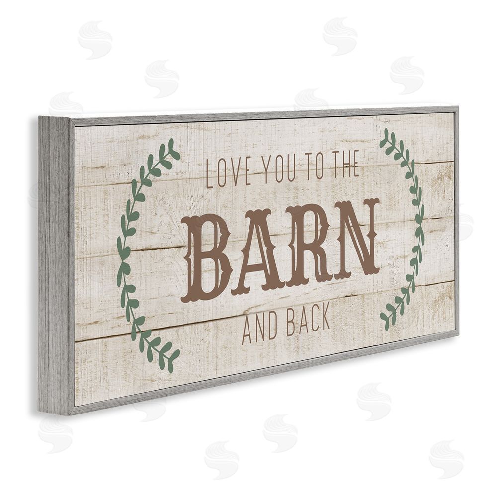 CAD Designs Love you Barn & Back Gray Framed Giclee Wall Art Print
