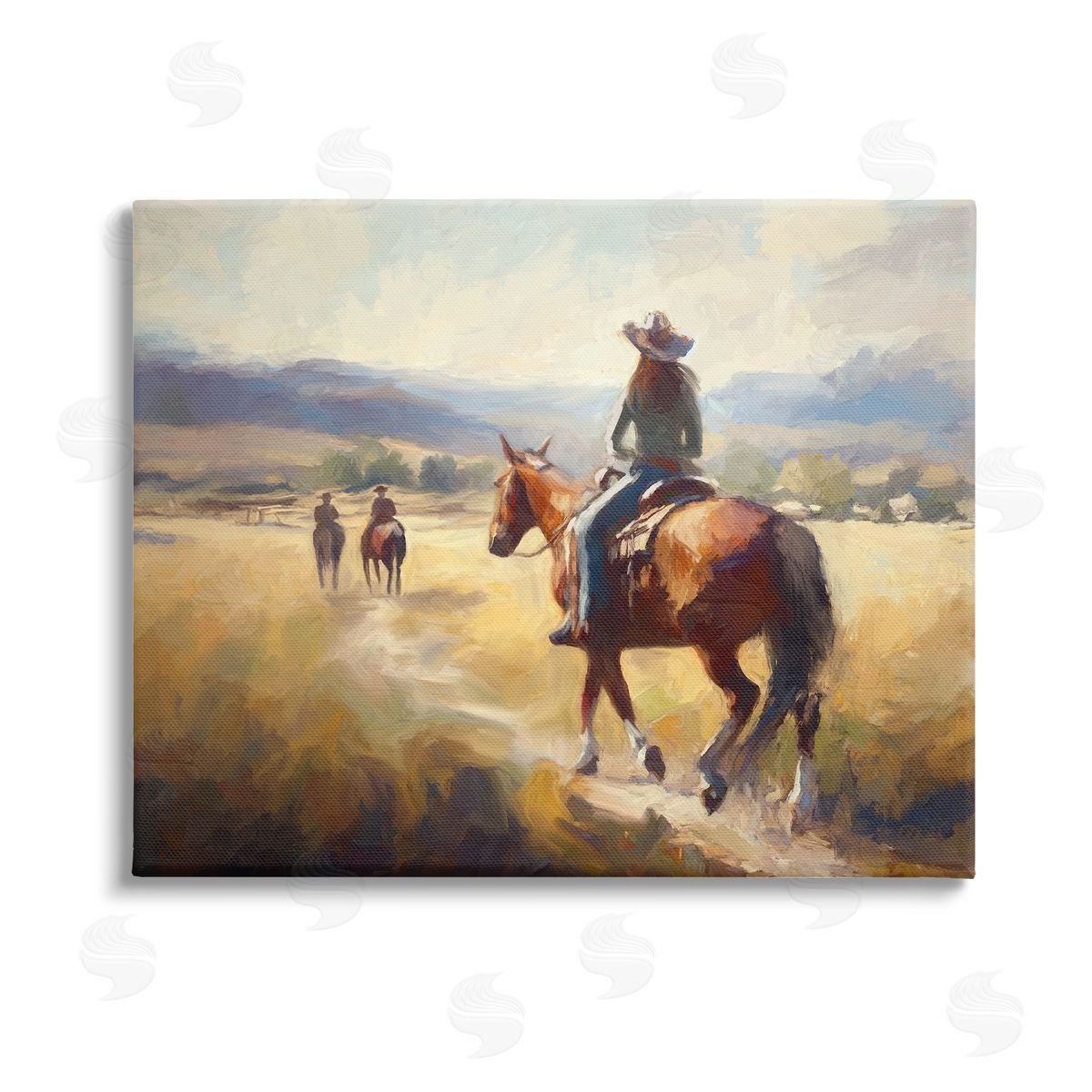 Ramona Murdock Equestrian Horse Riding Scene Stretched Canvas Wall Art Print