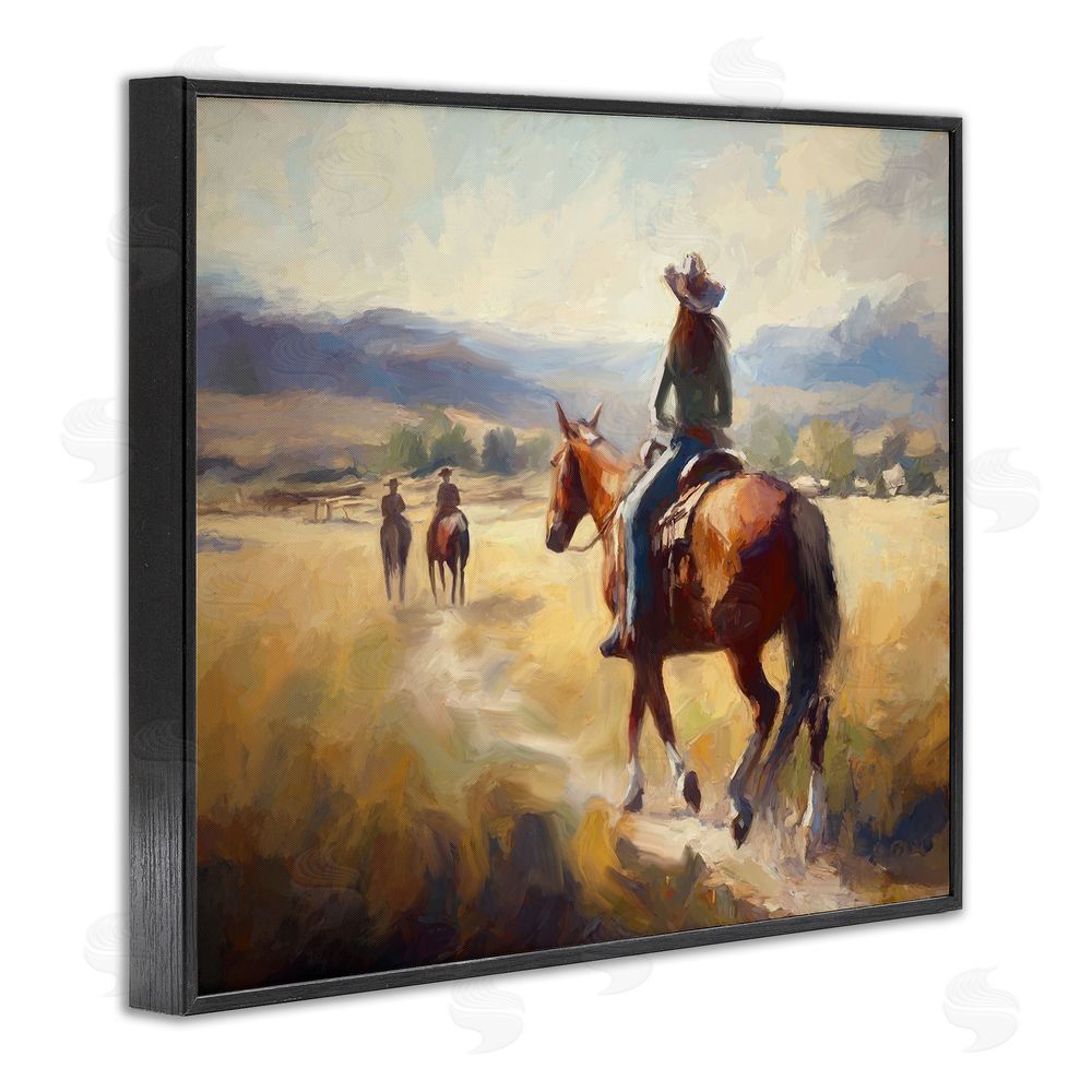 Ramona Murdock Equestrian Horse Riding Scene Black Framed Giclee Wall Art Print