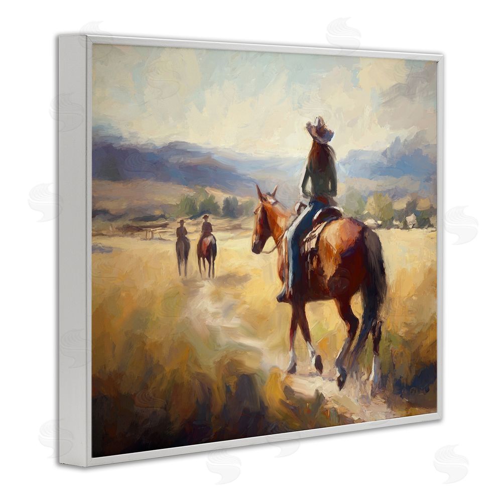 Ramona Murdock Equestrian Horse Riding Scene White Framed Giclee Wall Art Print