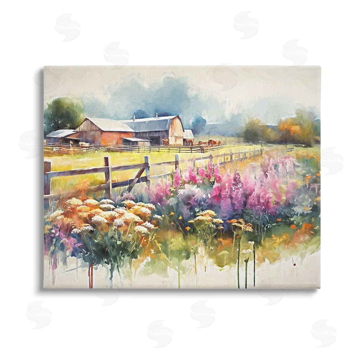 Ramona Murdock Country Barn Modern Painting Stretched Canvas Wall Art Print