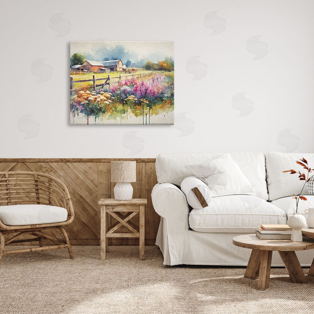 Ramona Murdock Country Barn Modern Painting Canvas Wall Art Print in Room