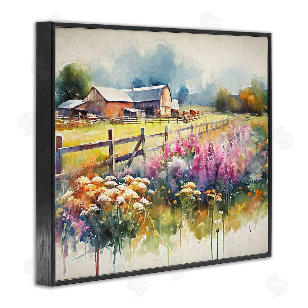 Ramona Murdock Country Barn Modern Painting Black Framed Giclee Wall Art Print
