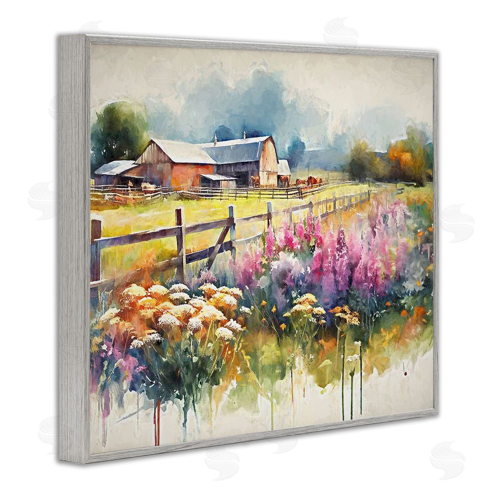 Ramona Murdock Country Barn Modern Painting Gray Framed Giclee Wall Art Print