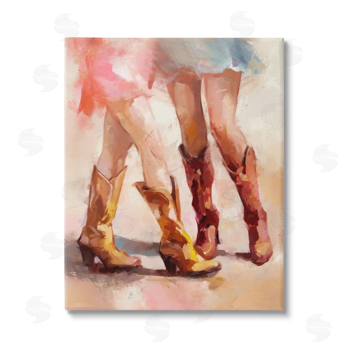 Ziwei Li Dancing Cowgirl Boots Stretched Canvas Wall Art Print