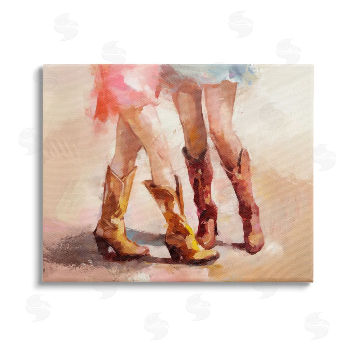Ziwei Li Southwestern Cowgirls Dancing Stretched Canvas Wall Art Print