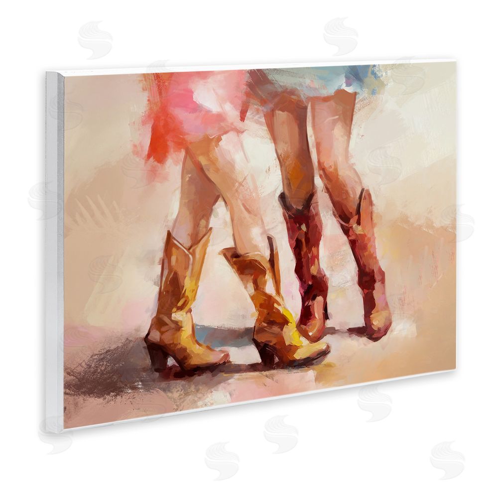Ziwei Li Southwestern Cowgirls Dancing Wall Plaque Art Print
