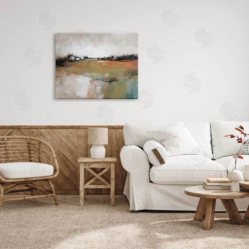 Ziwei Li Abstract Country Barns Landscape Canvas Wall Art Print in Room