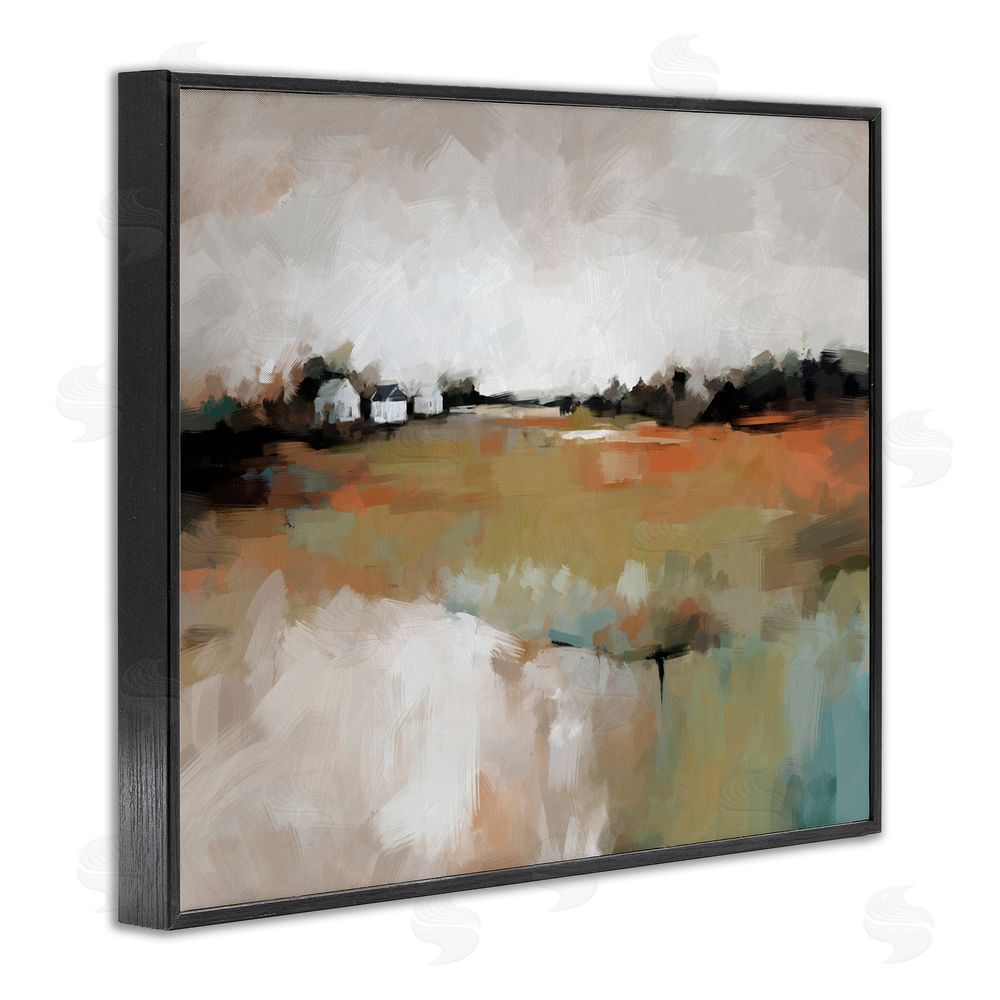Ziwei Li Abstract Country Barns Landscape Black Framed Giclee Wall Art Print