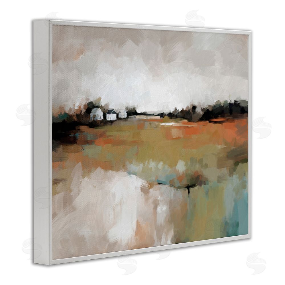 Ziwei Li Abstract Country Barns Landscape White Framed Giclee Wall Art Print