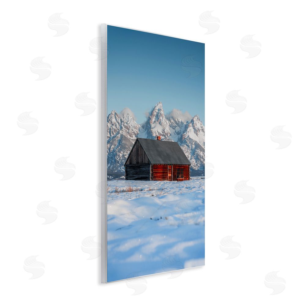 Jared Kreiss Cabin in Snowy Mountains Wall Plaque Art Print